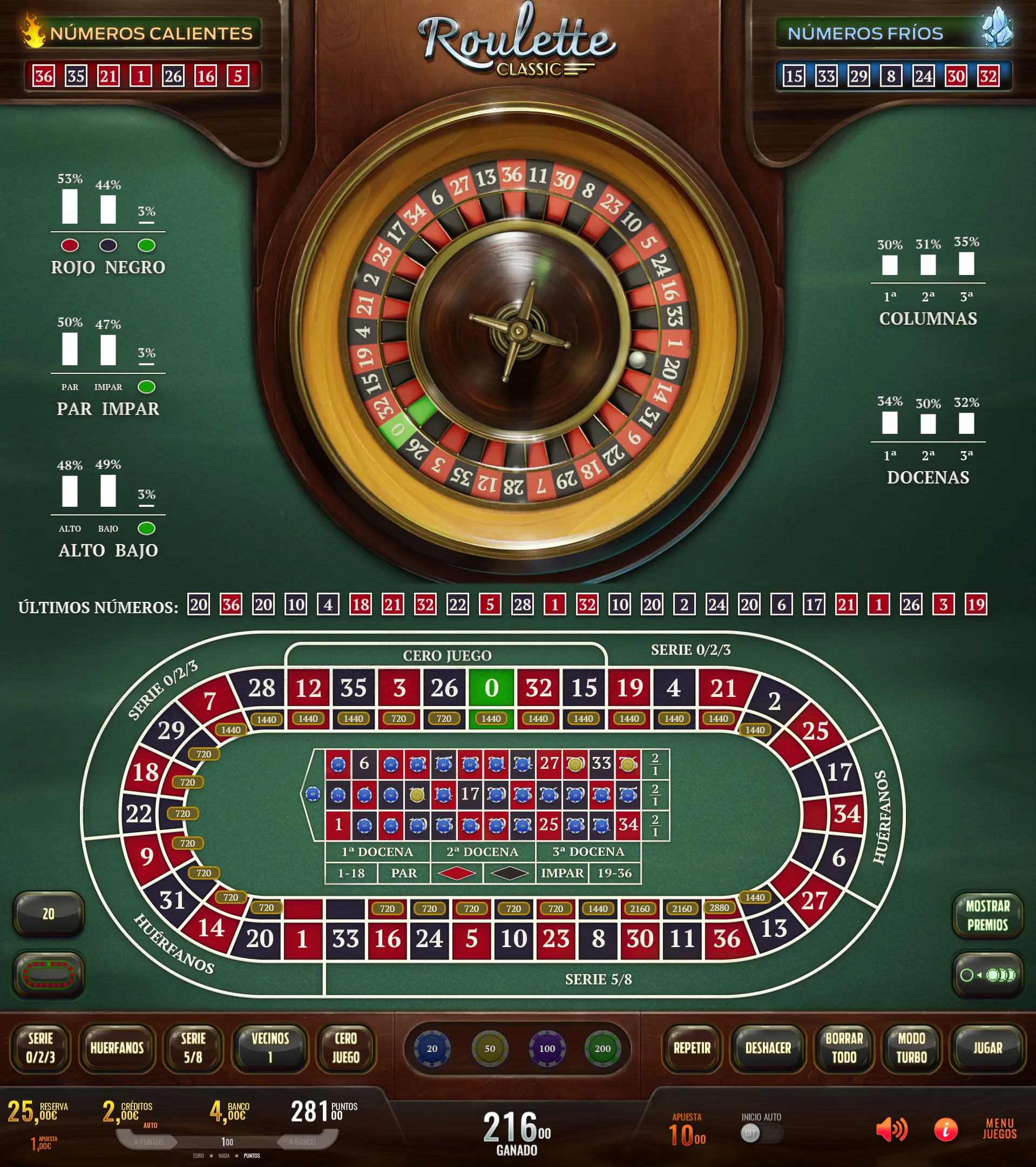 Juego Roulette Classic - Royal Game de Meraki by Baco Games