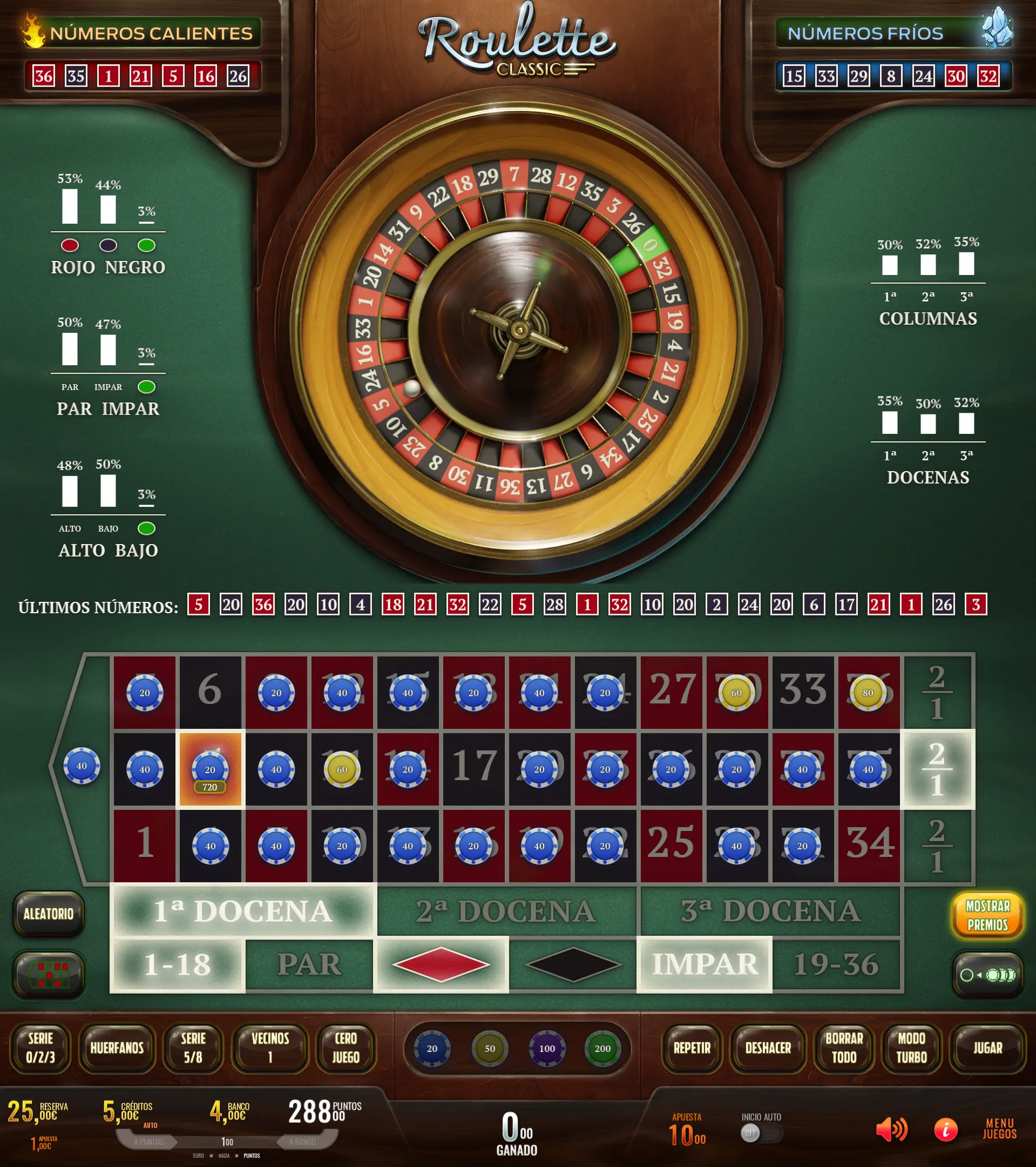 Juego Roulette Classic - Royal Game de Meraki by Baco Games