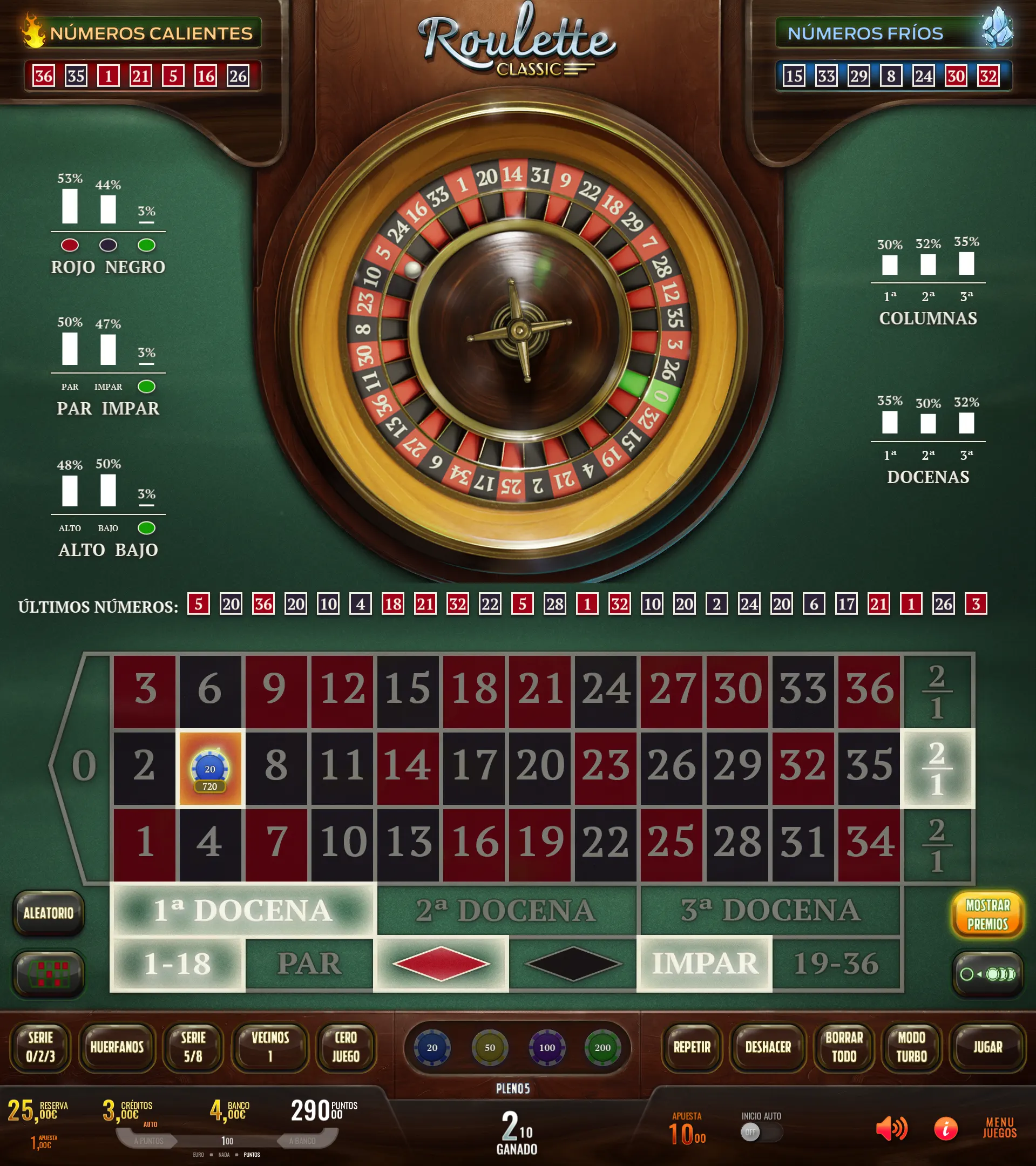 Juego Roulette Classic - Royal Game de Meraki by Baco Games